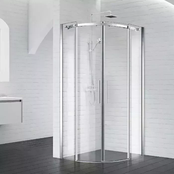Душевой уголок BELBANGO Acqua R-2 90х90 с поддоном, прозрачный, хром (ACQUA-R-2-90-C-Cr, ЛП00180)