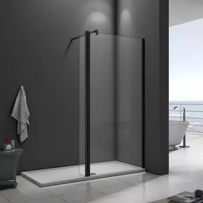 Душевой уголок Good Door Walk-In SP2 80х90 с поддоном, прозрачный, черный