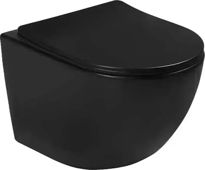 Унитаз подвесной Vincea Globo с тонким сиденьем микролифт, черный (VT1-14SMB)