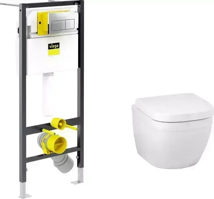 Комплект унитаза с инсталляцией Grohe Euro Ceramic с , кнопкой, сиденьем микролифт (39206000, 792824, 39330001)