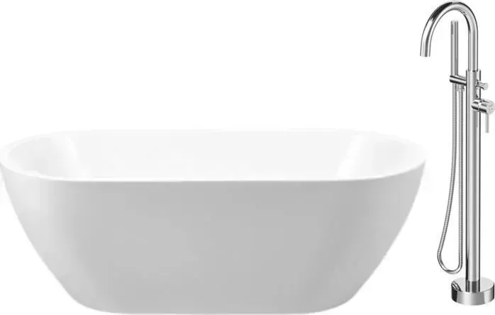 Акриловая ванна BELBANGO 170x80 со смесителем, слив-перелив хром (BB70-1700-800, F7514100)