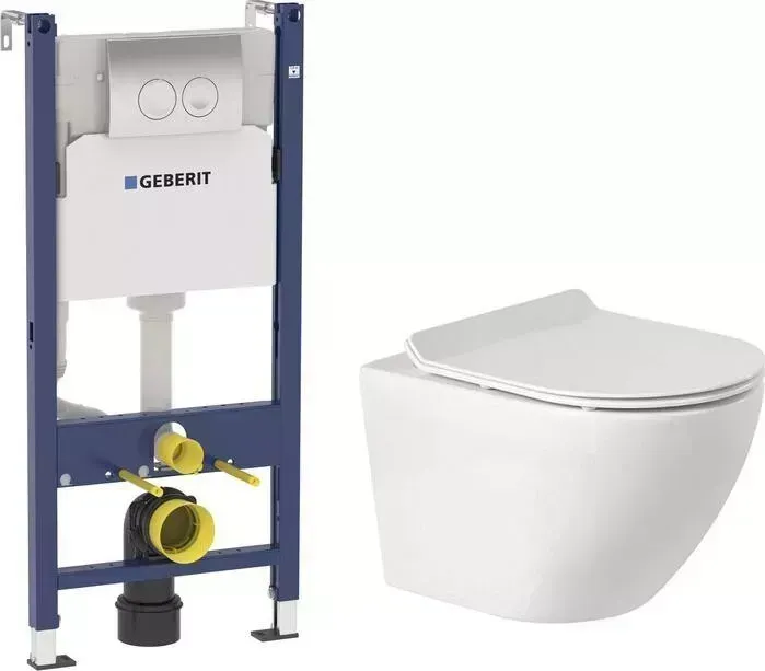 Комплект унитаза с инсталляцией BELBANGO Sfera-R с и сиденьем микролифт (BB046CHR, BB2111SC, 458.124.21.1)