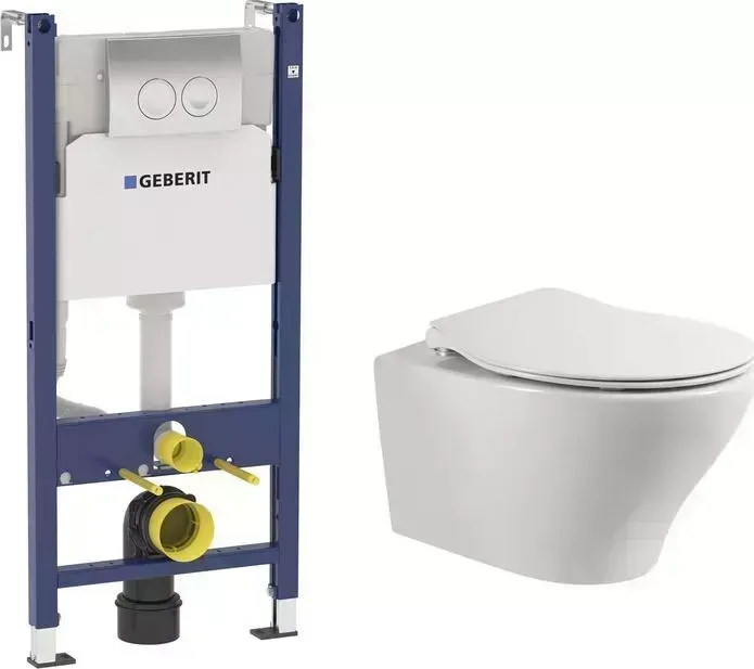 Комплект унитаза с инсталляцией BELBANGO Acqua с и сиденьем микролифт (BB340CHR, BB2020SC, 458.124.21.1)