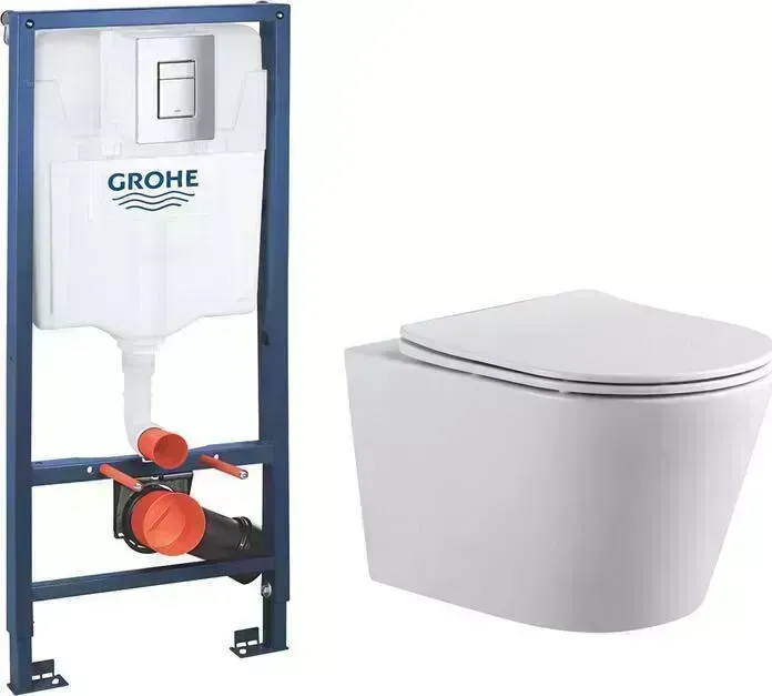 Комплект унитаза с инсталляцией AQUANET Atago 2.0 W с и сиденьем микролифт (243549, 38772001)