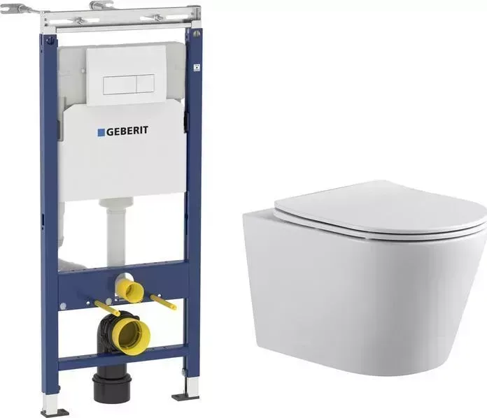 Комплект унитаза с инсталляцией AQUANET Atago 2.0 W с и сиденьем микролифт (243549, 458.125.11.1)