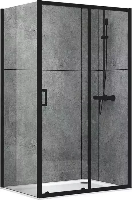 Душевой уголок Abber Schwarzer Diamant 140х80 прозрачный, черный (AG30140B-S80B)