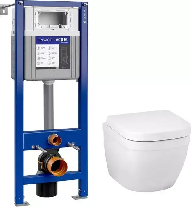 Комплект унитаза с инсталляцией Grohe Euro Ceramic с Cersanit сиденье микролифт (39206000, 63475, 39330001)