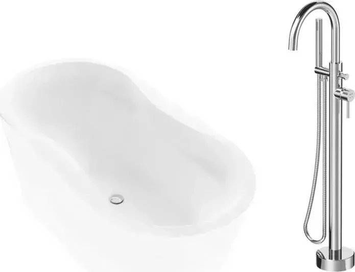 Акриловая ванна BELBANGO 170x80 со смесителем, слив-перелив хром (BB407-1700-800, F7514100)