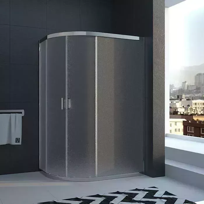 Душевой уголок Veconi Rovigo 100x90 стекло рифленое, профиль хром (RV03-10090A-02-19C1)