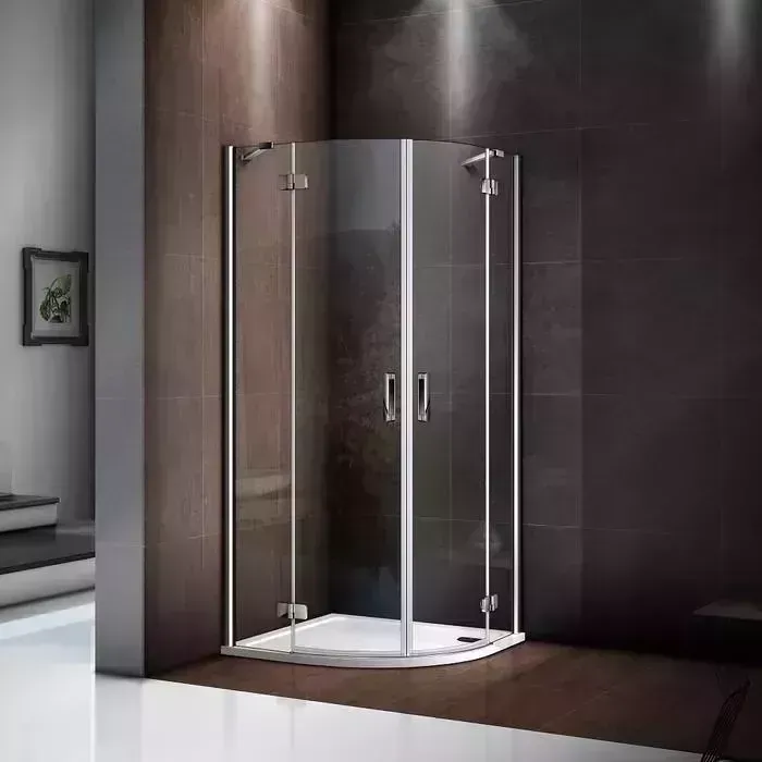 Душевой уголок Good Door Saturn R 100x100 с поддоном, прозрачный, хром