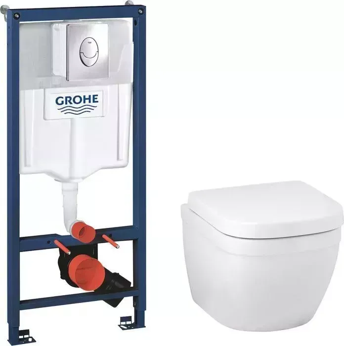 Комплект унитаза с инсталляцией Grohe Euro Ceramic с , сиденье микролифт (39206000, 38721001, 39330001)