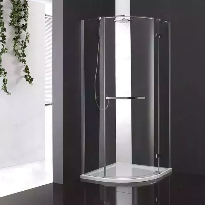 Душевой уголок CEZARES Bergamo R-1 Arco 90x90 с поддоном, левый, прозрачный, хром (BERGAMO-W-R-1-90-ARCO-C-Cr-L-IV, ЛП00180)