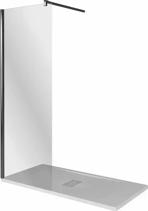Душевой уголок Good Door Walk-In SP 90х90 с поддоном, прозрачный, черный (SP-90-C-B)
