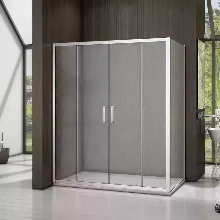 Душевой уголок Good Door Latte WTW-TD+SP 160х90 с поддоном, матовый Grape, хром с поддоном, матовый