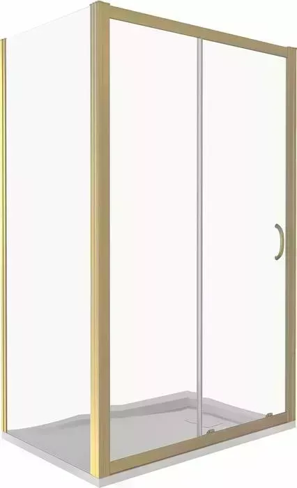Душевой уголок Good Door Jazz WTW+SP 140x90 с поддоном, прозрачный, золото