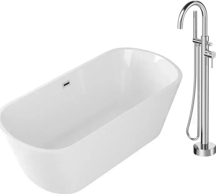Акриловая ванна GROSSMAN 180x80 со смесителем (GR-1502, F7514100)