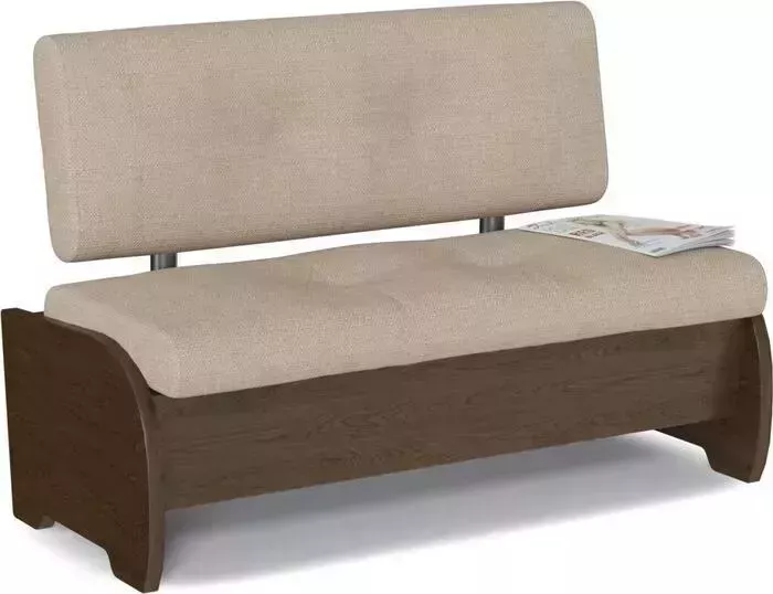 Кухонный диван Смарт Дельта (Форвард) с ящиком для хранения бежевая рогожка/венге