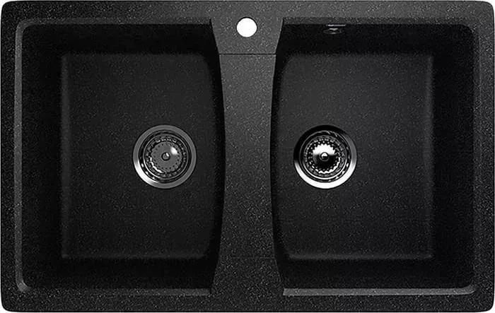 Мойка кухонная Mixline ML-GM32 77,5х49,5 двухчашевая черная 308 (547988)