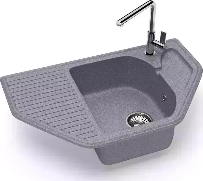 Мойка кухонная Glanz J-022-35 темно-серая, матовая