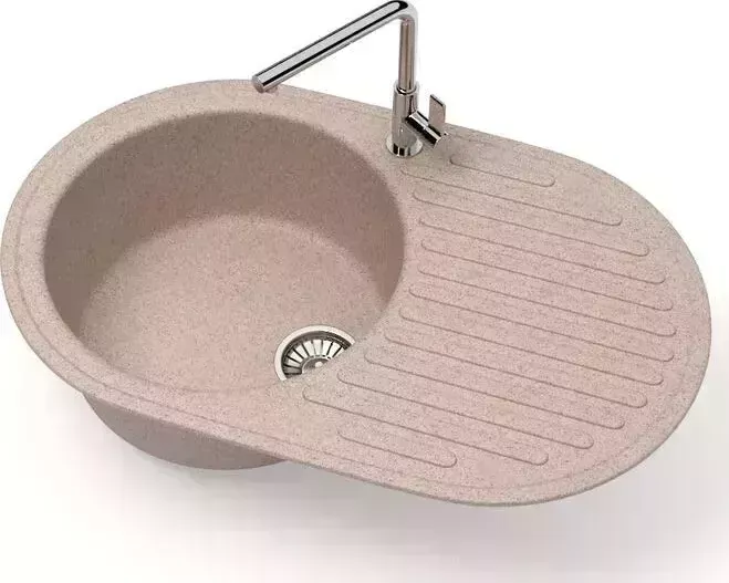 Мойка кухонная Glanz J-011-34 песочная, матовая
