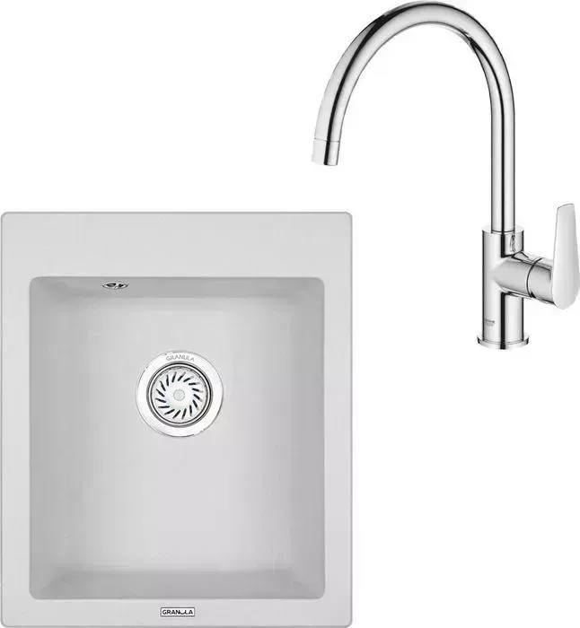Мойка кухонная и смеситель Granula и смеситель GR-4201 арктик, Grohe BauEdge 31367001
