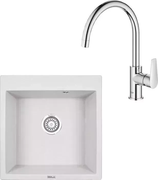 Мойка кухонная и смеситель Granula и GR-5102 арктик, Grohe BauEdge 31367001