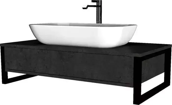 Тумба под раковину 1Marka Grunge Loft 80П бетон темно-серый (2200000127112)