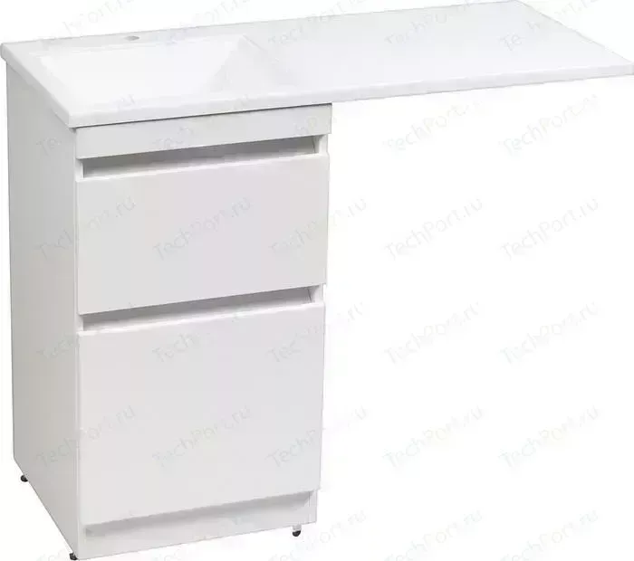 Тумба под раковину Style line Даллас Люкс 48 (110) напольная, стиральную машину, белая эмаль (2000949237008)