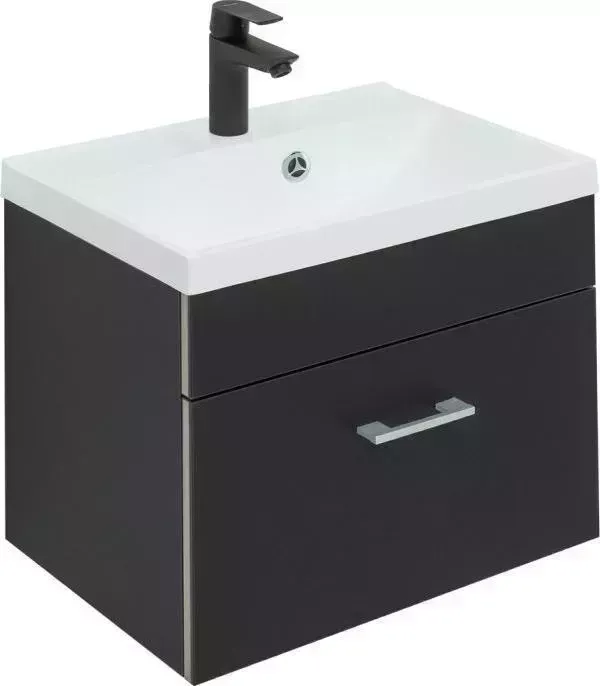 Тумба под раковину AQUANET Верона 50 черный матовый (272430)