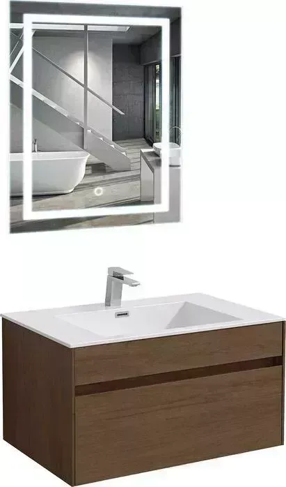 Мебель для ванной Vincea Chiara 80х48 T.Oak.W дуб темный