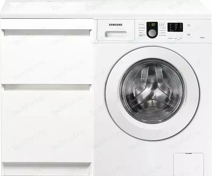 Тумба с раковиной Style line с Даллас Люкс 48 (110L) напольная, под стиральную машину, белая эмаль (2000949237008, 2000949095820)