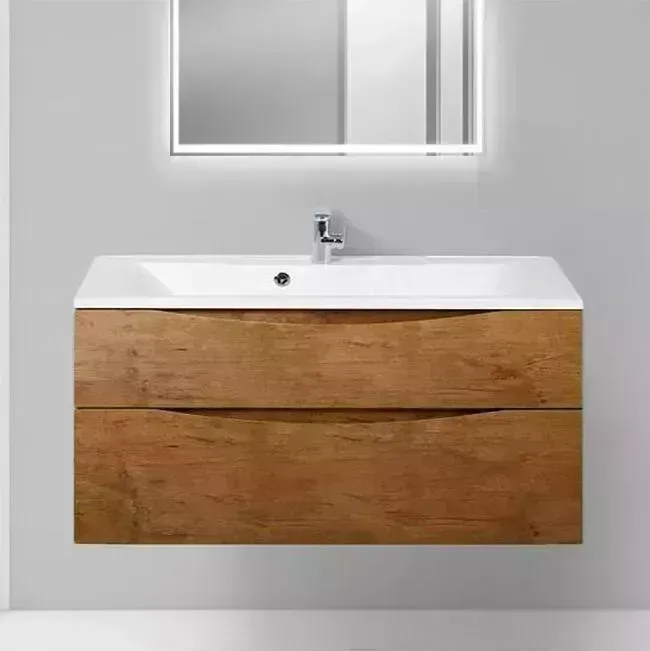 Тумба с раковиной BELBANGO с Marino-H60 120 rovere nature (MARINO-H60-1200-2C-SO-RN-P, BB1200/450-LV-MR-PR)