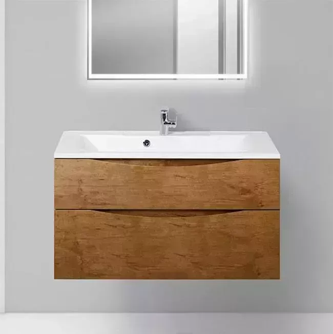 Тумба с раковиной BELBANGO с Marino-H60 100 rovere nature (MARINO-H60-1000-2C-SO-RN-P, BB1000/445-LV-MR-PR)