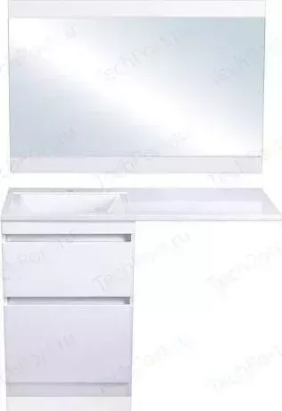 Мебель для ванной Style line Даллас Люкс 58 (120L) напольная, под стиральную машину, белая эмаль