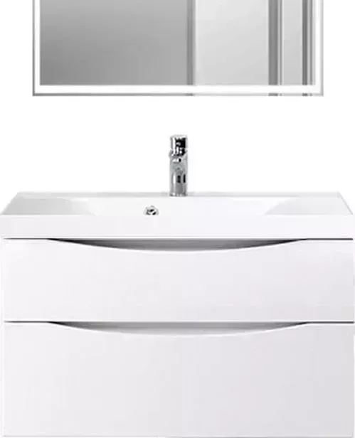 Тумба с раковиной BELBANGO с Marino-H60 90 PR bianco lucido (MARINO-H60-900-2C-SO-BL-P, BB900/450-LV-MR-PR)