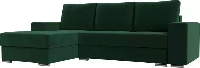 Диван угловой Лига Диванов Дрезден велюр зеленый левый угол (111789L)