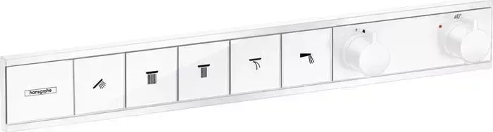 Термостат для ванны Hansgrohe RainSelect на пять выходов, механизма 15313180, белый матовый (15384700)
