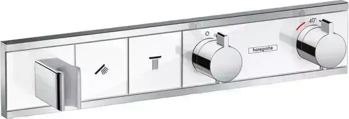 Термостат для ванны Hansgrohe RainSelect на два выхода, механизма 15310180, белый/хром (15355400)