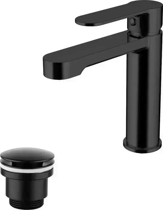 Смеситель для раковины AQUANET AF300-10B Passion с донным клапаном, черный (243293, LM8500BL)