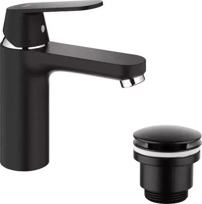 Смеситель для раковины Grohe Eurosmart Cosmopolitan с донным клапаном, черный (23327KW0, LM8500BL)