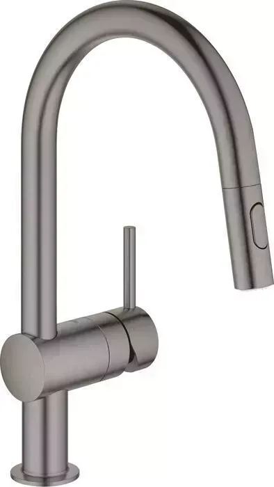 Смеситель для кухни Grohe Minta с выдвижным изливом, темный графит (32321AL2)