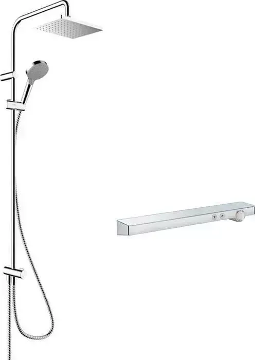 Термостат для ванны Hansgrohe ShowerTablet Select с душевым гарнитуром, хром (13184000, 26282000)