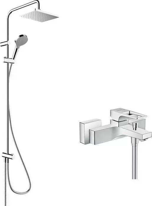 Смеситель для ванны Hansgrohe Metropol с душевым гарнитуром, хром (74540000, 26282000)