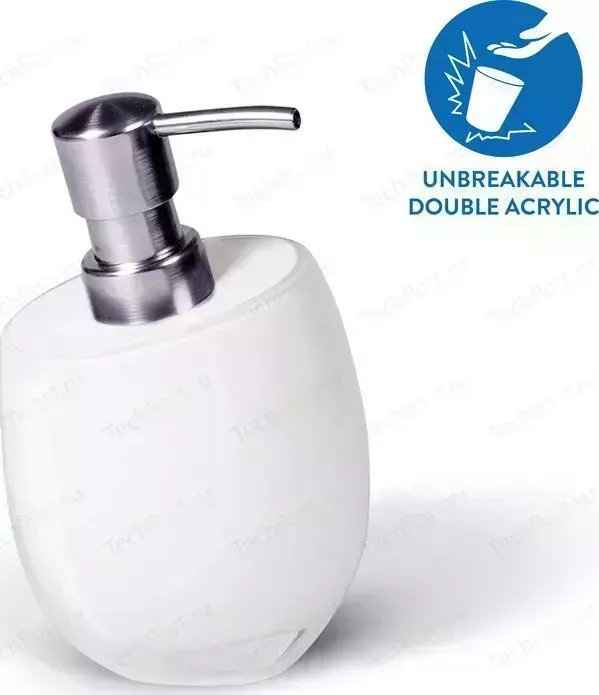 Дозатор Tatkraft для жидкого мыла REPOSE WHITE, многослойный, ударопрочный акрил (12226)
