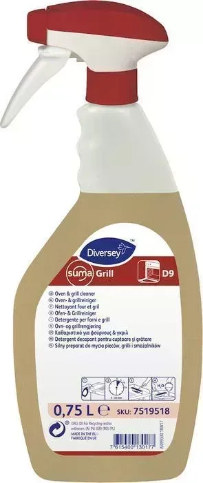 Комплект Suma Чистящее средство Grill D9 для печей и грилей, 2 x 750 мл + триггер