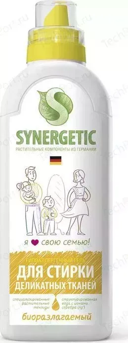 Гель Synergetic для стирки для деликатных тканей, 750 мл