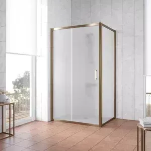 Душевой уголок Vegas Glass ZP+ZPV 120*80 05 10 профиль бронза, стекло сатин