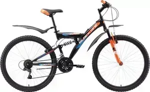 Велосипед BLACK ONE Flash FS 26 чёрный- оранжевый- голубой 20" FLASH FS 26 20&&