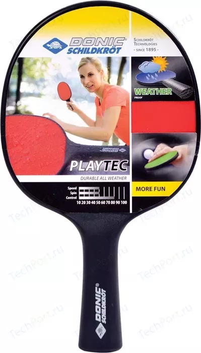 Фото №0 Набор для настольного тенниса DONIC PLAYTEC OUTDOOR (2 ракетки, 3 мячика)