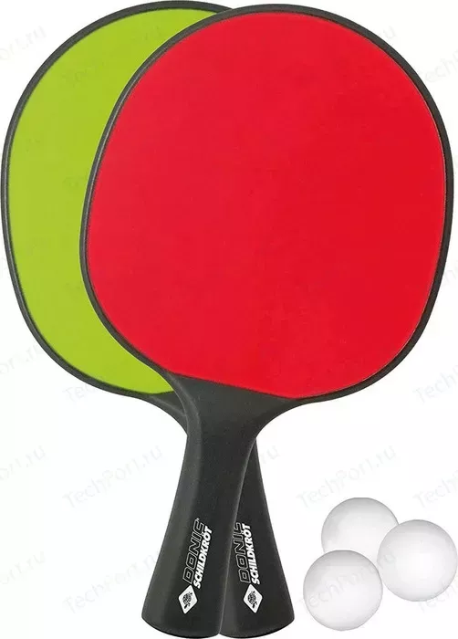 Фото №1 Набор для настольного тенниса DONIC PLAYTEC OUTDOOR (2 ракетки, 3 мячика)